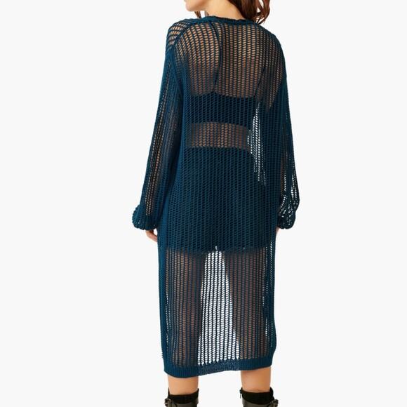 NWT Free People Lattice Open Knit Cardigan - Picture 6 of 12